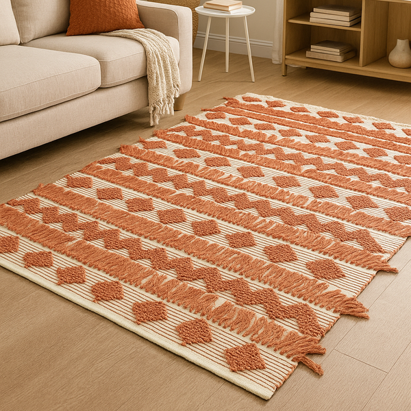 Terracotta Bloom Kiliim - Home Decor