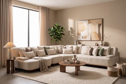 Cream L-Shape Corner Sofa