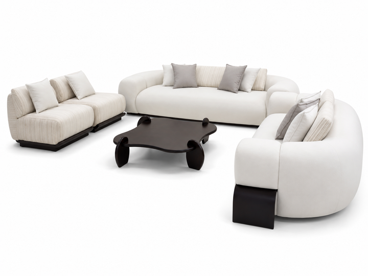 Creamy Curved living room set - Woodandmore