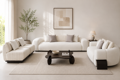 Creamy Curved living room set - Woodandmore