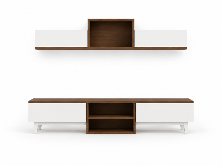 Double Up TV unit and matching upper wall storage