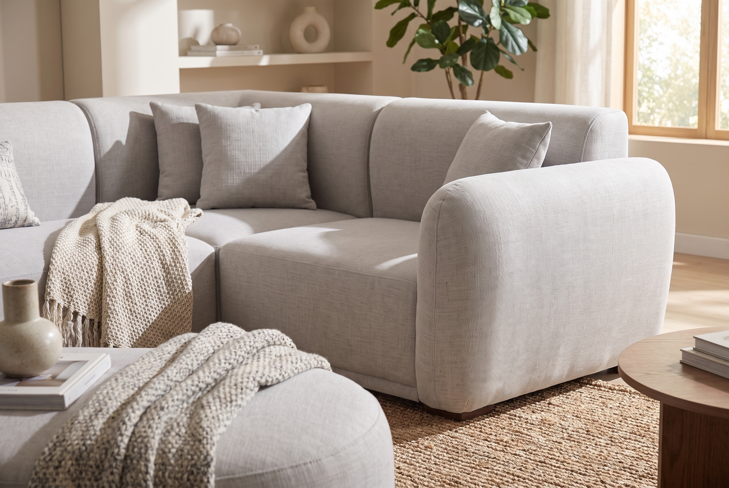 Light Grey Chaise Corner Sofa