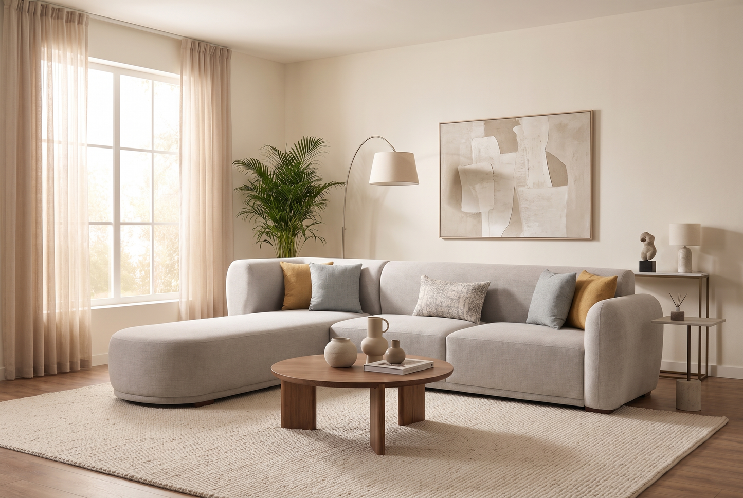 Light Grey Chaise Corner Sofa