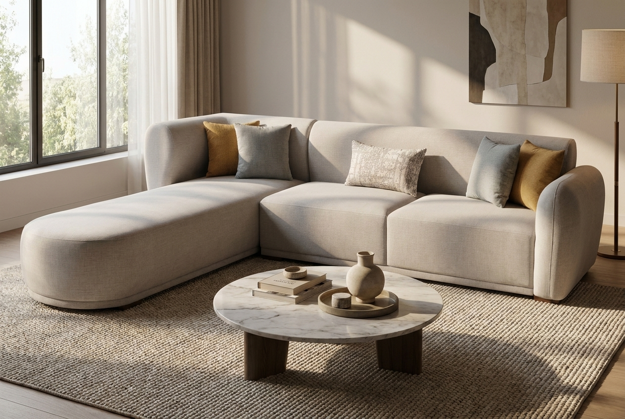Light Grey Chaise Corner Sofa