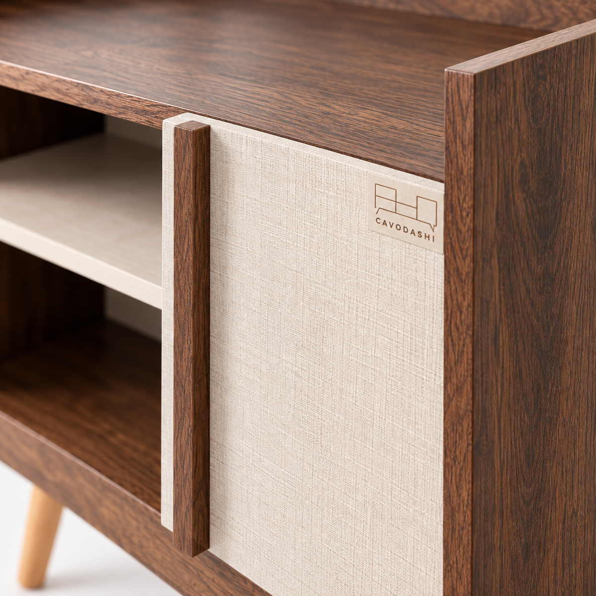 Naiy Coffee Corner Woody — close-up of the top and cabinet door.