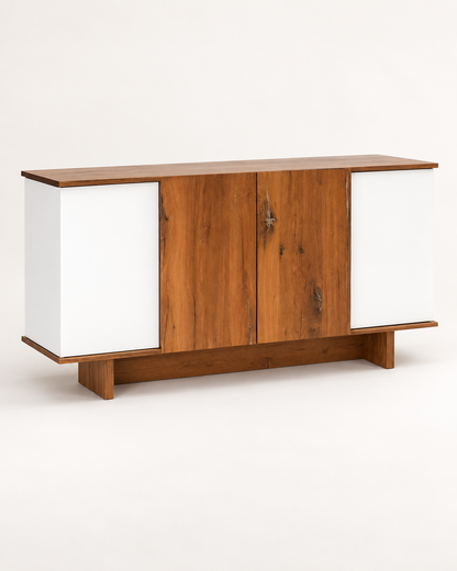 Navo Buffet — angled view of the white doors and wood-tone centre.