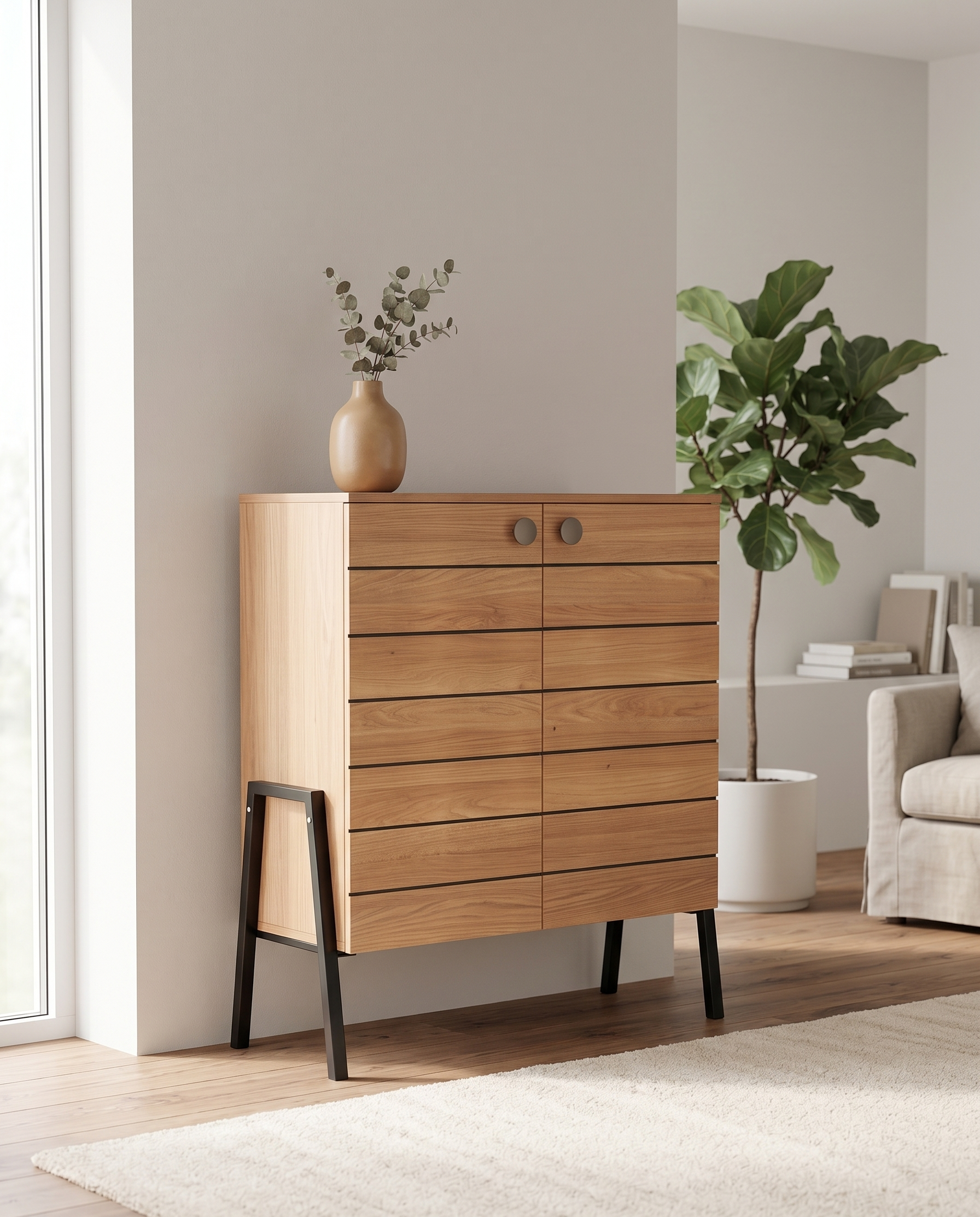 Oak Crest shoe Rack- light brown