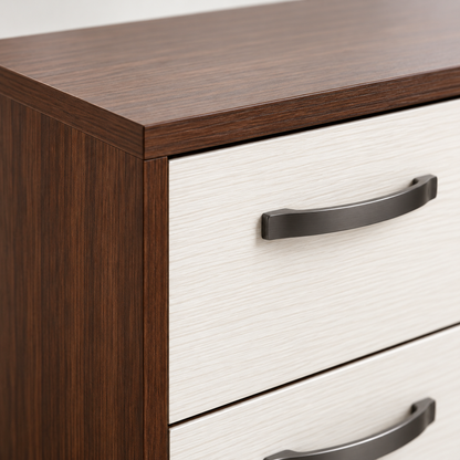 Tri-Wide — close-up of the handle and wood-tone side.