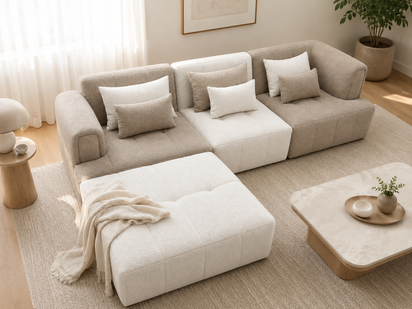 Pouvana l-shape corner sofa
